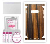 apgo Protective Skin Sticker for the back+sides compatible with Samsung Galaxy S10e, Full Wrap Film, Foil, Vinyl - Pattern Tigerwood