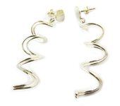 Les Trésors De Lily [F0316] - Boucles Argent 'Tortillas Latinas' argenté - 55x12 mm plata