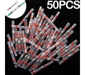 10/50 Uds. Conector de cables eléctricos de coche de contracción térmica, terminales de extrusión de soldadura, bloque de terminales, sujeción de cables de terminación 10PCS blanco