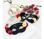 Cojín de encaje para la cara para fiesta de máscaras, cubreojos con rosas, tocado de encaje misterioso para fiesta de disfraces de Halloween, cosplay 9