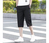 Capris para hombre, no manchado de gris, ligeramente elástico, pantalones informales de negocios holgados, pantalones finos elásticos de verano para hombre 28