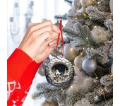 Adorno colgante navideño de árbol de Navidad, colgante de Papá Noel, decoración de árbol de acrílico plano 2D para centro comercial, oficina, hotel, bar A