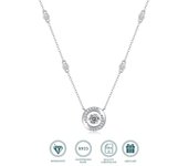Colgante de collar de moissanita, cadena de clavícula plateada para hombres y mujeres, decoración de pareja, propuesta de San Valentín, boda de compromiso 0.5 Carat