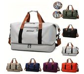 Bolsas de viaje de moda, bolsa deportiva de gran capacidad, bolsa de mensajero impermeable, bolsa de mano con separación de ropa seca y húmeda. verde