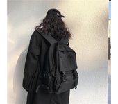 Nueva tendencia: mochilas femeninas de moda, mochilas de lona negras para mujer, mochilas escolares impermeables, bolsos de hombro para adolescentes y estudiantes.