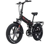 Bicicleta eléctrica RANDRIDE YX20 para adultos, de 2 plazas, 1000 W, 48 V, 17 Ah, batería de litio extraíble, neumáticos anchos de 20 x 4 pulgadas, plegable. YX20 Black