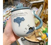 Taza de elefante de dibujos animados, Taza de cerámica con personalidad bonita, taza de café, taza para leche, juego de agua para beber