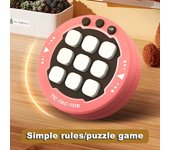 Máquina de juego de ajedrez eléctrica portátil, consola de juegos con botón iluminado para entrenamiento de concentración lógica, juguete educativo para aliviar el estrés para niños y adultos color rosa