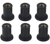 6 tuercas de goma M4 resistentes para parabrisas, pernos para motocicletas, kayaks, canoas y barcos.