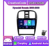 Radio con GPS para coche, reproductor multimedia con Android Carplay, vídeo, unidad principal 2DIN, 2+32 GB, para Hyundai Sonata 2003-2009 1+16GB