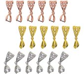 18 Sets Colores Mixtos Filigree Flor Colgante Pinch Bails Conectores as described varios colores