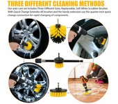 Kit de cepillo de taladro para detalles, cepillo de lavado de coches, taladro de cerdas duras, limpieza automática, 4 Uds. 4pcs