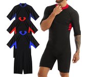 Traje de baño de media manga para hombre para piscina, surf, buceo, deportes acuáticos M azul royal