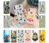Funda para Samsung A04 A14 A23 A34 A54 M23 M33 M52 M53 Realme 10 9 C30S C35 C55 VIVO Y02S Y21 Y51 X80 Pro Funda transparente MI34 Minions Dibujos animados VIVO Y50 azabache