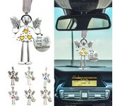 Adorno de ángel para árbol de Navidad, colgante de aleación con grabado de amor, tarjeta de bendición, llave, accesorios de regalo de Navidad Y9X5