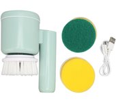 Cepillo de limpieza eléctrico inalámbrico plegable IPX7 resistente al agua, cepillo de fregado giratorio de mano con 2