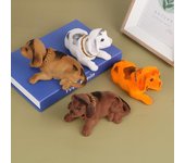 Adornos para coche con forma de perro que mueve la cabeza para salpicadero de coche, juguetes para cachorros que asienten con la cabeza, interior del coche blanco