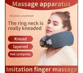 Almohada masajeadora eléctrica para cuello con calefacción, 4 cabezales de masaje, masajeador Cervical para hombros, masaje relajante para el hogar y el coche al aire libre