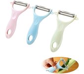 Pelador multifunción de acero inoxidable, rebanador de verduras, frutas, patatas, pepino, rallador, herramienta portátil de accesorios de cocina afilados azul