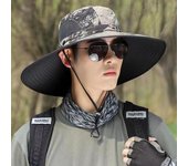 Sombrero de ala ancha con camuflaje para hombre: perfecto para actividades al aire libre en verano y pesca