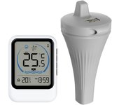 Termómetro inalámbrico para piscina con sensor de temperatura para pecera, bañera y piscina. blanco