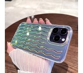 Funda de teléfono con patrón de onda degradado, carcasa trasera con purpurina láser para Iphone 14, 11, 12, 13 Pro Max Plus, Aurora Rainbow, a prueba de golpes For iPhone 13Pro Max