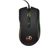 HXSJ A869 Ratón para juegos con cable 3200DPI 7 botones 7 Color LED óptico ordenador ratón jugador ratones negro