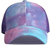 Primavera Verano hombres mujeres gorras de béisbol de malla transpirable gorra gradiente cola de caballo gorra de béisbol deportes al aire libre gorra de playa gorra Snapback 55-60cm púrpura