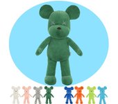 Peluche de oso violento, muñeco multicolor, almohada grande 30cm（0.085kg） azul
