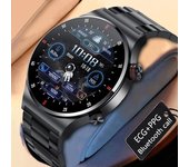 Nuevo reloj inteligente con llamadas Bluetooth para hombre, rastreador de actividad deportiva, reloj inteligente resistente al agua, pantalla HD grande + caja Silica gel negro