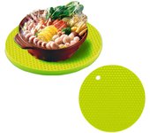 Mantel Individual redondo con aislamiento de silicona en forma de panal, tapete para mesa, cocina, no deslizante verde