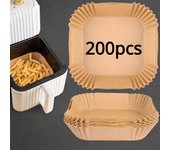 100/200 piezas de revestimientos de papel desechables cuadrados para freidoras de aire, accesorios para freidoras de aire, a prueba de aceite y agua, revestimiento de papel para hornear, asar y horno microondas 100pcs