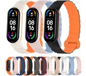 Correa magnética de silicona para Xiaomi Mi Band 7, 6, 5, 4, 3, pulsera deportiva bicolor para Mi Band 6, 5, correa para Mi Band 5 For Mi band 7 color rosa/azul