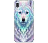 Coque Maniacase pour Samsung Galaxy A20 Loup blanc reflet violet