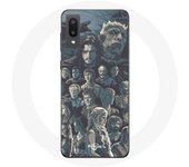 Coque pour Samsung Galaxy A02 Game of Thrones Saison 8 Le Trône de Fer Affiche Personnages Fond Gris