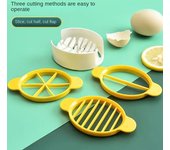 Cortador de huevos multifuncional duradero, cortador de huevos, artefacto doméstico para huevos en conserva, cortador de huevos sólidos cuatro en uno