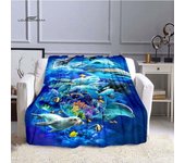LOUSIDREAM Mantas de franela de vida marina para cama, hogar, viaje, manta de franela para adultos, sofá, cama, sala de estar, sofá, niño, mantener caliente 75x90cm