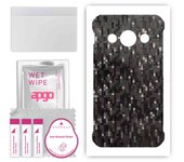 apgo Protective Skin Sticker for the back compatible with Samsung Galaxy Xcover 3 G389F, Wrap Film, Foil, Vinyl - Pattern Carbon Black Pixel