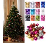 Juego de 24 bolas navideñas irrompibles para decorar el árbol de Navidad (3 cm y 1,18 pulgadas) A9