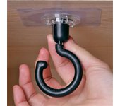 2 ganchos giratorios para llaves, perchero para cocina, baño, montaje en pared, autoadhesivo, multifunción, gancho giratorio, organizador para el hogar negro