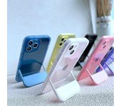 Funda de silicona transparente con soporte de lujo para iPhone, funda suave transparente para iPhone 13, 12 Pro Max, 11, 7, 8 Plus, X, XS, XR, SE 3 iPhone 13 Pro Max blanco
