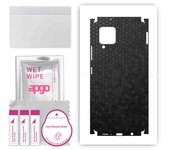 apgo Protective Skin Sticker for the back+sides compatible with Samsung Galaxy A42 5G, Full Wrap Film, Foil, Vinyl - Pattern Black Honeycomb