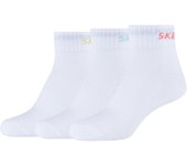 Skechers Calcetines cortos con ventilación de malla 3PPK Wm para niña, calcetines blancos 35-38 blanco