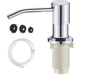 Dispensador de jabón líquido de 360° para fregadero de cocina, de acero inoxidable, con bomba de líquido