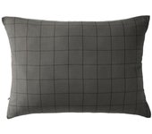 Taie d'oreiller Tissé-teint grands carreaux Déco  Gaïa Match   Gaze de Coton  - Gaïa Match Granit - 50 x 70 cm