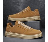 Zapatos casuales de suela plana para hombre, estilo británico, retro, de caña baja, a la moda, versátiles, antideslizantes para vacaciones, para primavera 39 café