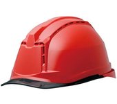 Casco de trabajo PC visera transparente con orificios de ventilación SC19PCLV RA3 con KP [Midori Anzen] ( transatlántico) Rojo/humo