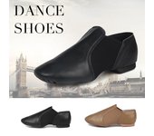 Zapatos de Baile de Jazz de cuero genuino para mujeres y niñas, zapatos de Ballet profesionales 34 negro