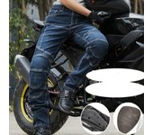 Pantalones vaqueros para hombre Pantalones vaqueros rectos Pantalones vaqueros lavados con protección contra caídas Pantalones vaqueros para montar en motocicleta 5XL