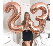 Globo de papel de aluminio Digital de 32 pulgadas, globo Digital de oro rosa para niños y adultos, decoración de aniversario de boda y cumpleaños, fiesta 1 oro rosa